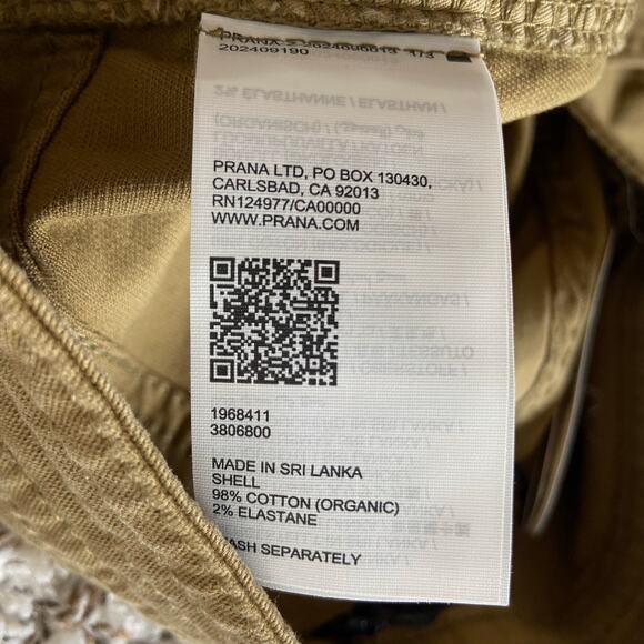 Prana Sancho 4" Short Womens 0 Retro Olive Mid Rise Garment Dyed Raw Hem Stretch - Picture 8 of 13